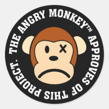 Seal of Approval: Project endorsed by Angry Monkey Round Stickers