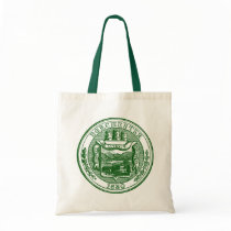 Seal of Dorchester Massachusetts, green Canvas Bag