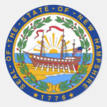 SEAL OF NEW HAMPSHIRE ROUND STICKER