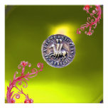 SEAL OF THE KNIGHTS TEMPLAR topaz yellow Personalized Announcements