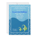 Sealife Green Fish 5x7 Birthday Invitation