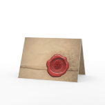 Sealing wax monogram card: Letter T