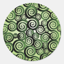 seamles spiral green round sticker