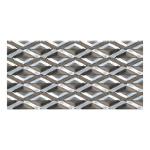 Seamless Diamond Shaped Chrome Plated Metal Photo Greeting Card