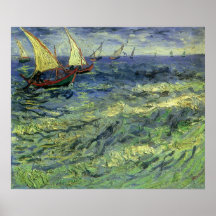 Seascape at Saintes-Maries by Vincent van Gogh Poster