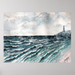seascape lighthouse canvas art print