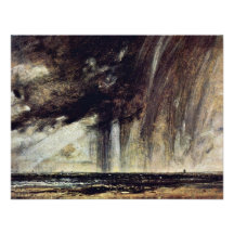 Seascape Study With Rain Cloud, Seascape With Rain Custom Announcement