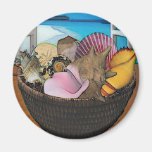 seashell basket magnet