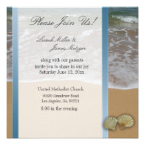 Seashell Destination Beach wedding template invitations