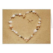 Seashell Heart with Starfish Card