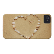 Seashell Heart with Starfish Case-Mate iPhone 4 Case