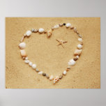 Seashell Heart with Starfish Print
