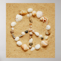Seashell Peace Sign Poster