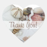Seashell Treasures "Thank You" Heart Favour Label Heart Stickers