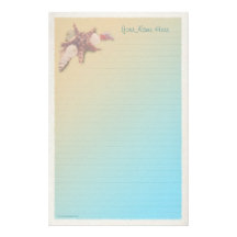 Seashells on a Beach Personalized Stationery