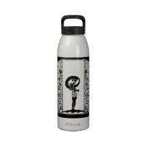 Seaside Deco in Aqua, Teal & Yellow Reusable Water Bottles