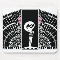 Seaside Deco in Black and Pink Mousepad