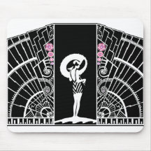 Seaside Deco in Black and Pink Mousepad