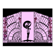 Seaside Deco in Lilac and Pink Post Card