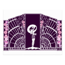 Seaside Deco in Purple and Pink Postcards
