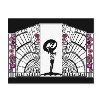 Seaside Deco in White and Pink Postcard