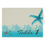 Seaside in Sand and Aqua Table Number cards