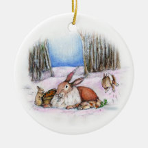 Season's Bunny Christmas Tree Ornament