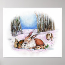 Season's Bunny Print