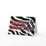 Seasons Greeting Zebra Red Black cards
