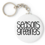 Seasons Greetings Black Keychain