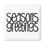 Seasons Greetings Black Magnet
