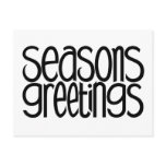 Seasons Greetings Black Postcard