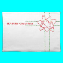 SEASONS GREETINGS - BOW AND RIBBON placemats