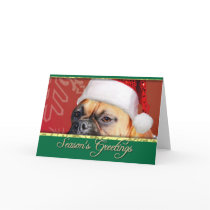 Season's greetings Christmas Boxer dog card