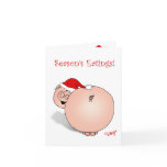 Season's Greetings (Eatings) Pig Cartoon. cards