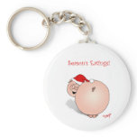 Season's Greetings (Eatings) Pig Cartoon. keychains