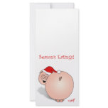 Season's Greetings (Eatings) Pig Cartoon. rack cards