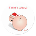 Season's Greetings (Eatings) Pig Cartoon. stickers