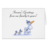 Seasons Greetings From Our Family To Yours Snowman Greeting Card