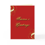 Season's Greetings Gold Lettering Card