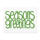 Seasons Greetings Green Postcard