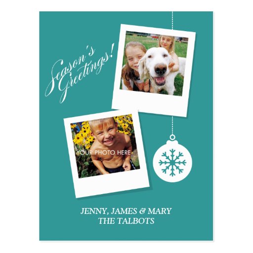 Season's Greetings Holiday Custom Photo Postcard