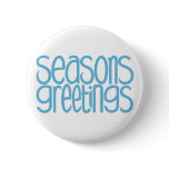 Seasons Greetings Ice Blue Button