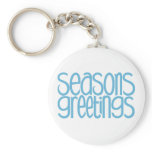Seasons Greetings Ice Blue Keychain