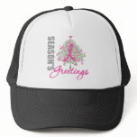 Season's Greetings Pink Ribbon Tree hats