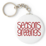 Seasons Greetings Red Keychain