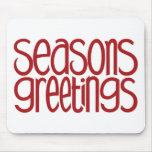Seasons Greetings Red Mousepad