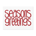 Seasons Greetings Red Postcard