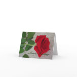 Seasons Greetings red rose Greeting Card