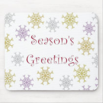 Season's Greetings - Snowflakes Mouse Pad